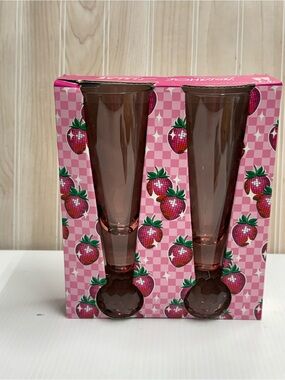 Betsey Johnson Pink-Brown Glass Vase Pair